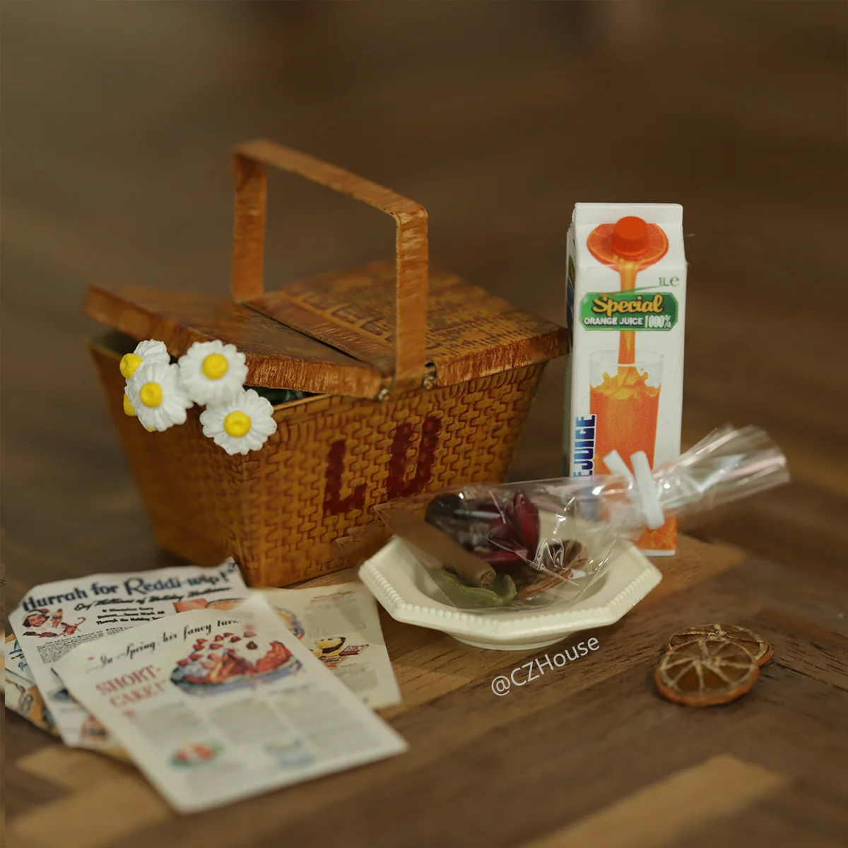 1:6 بيت الدمية نموذج صغير اكسسوارات الأثاث المعادن الغذاء سلة التخزين Bjd Blyth الجندي Lol المطبخ المشهد اطلاق النار الدعائم لعبة