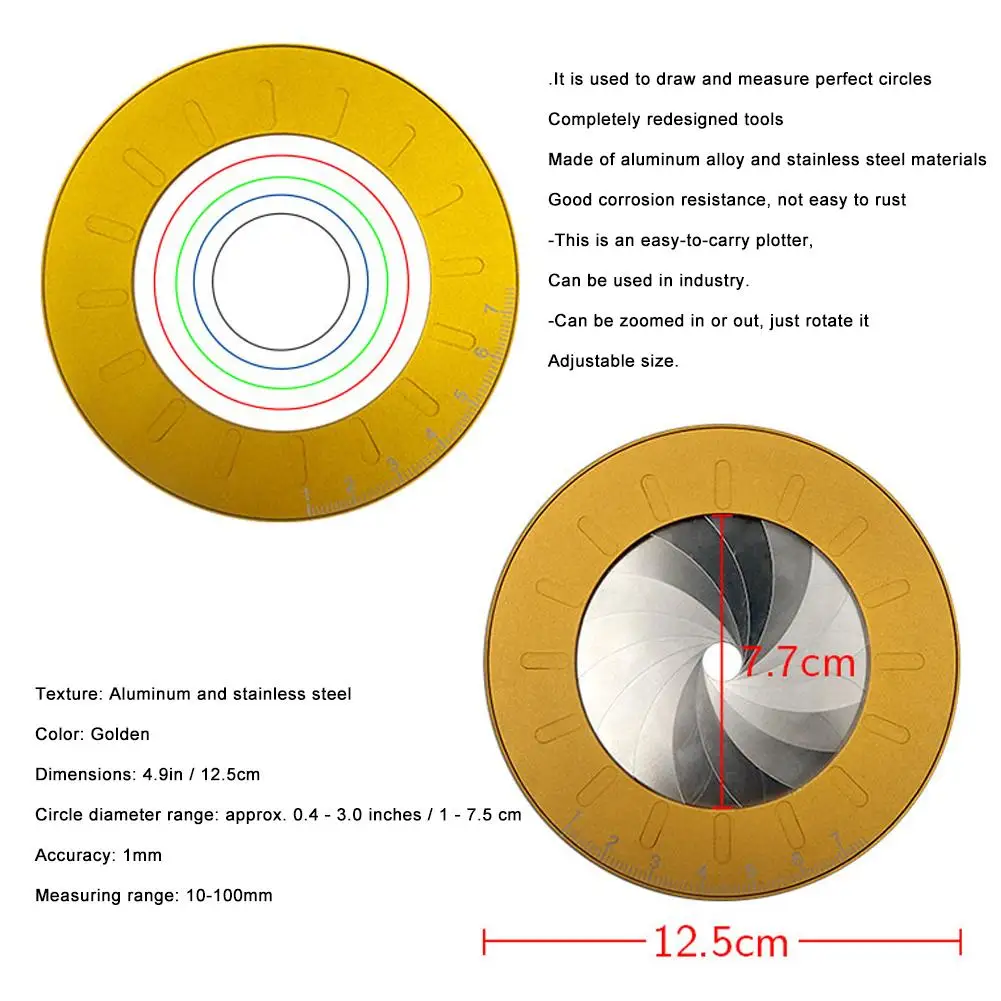Регулируемая металлическая линейка для рисования круга 10–7 мм — вращающийся компас, деревообработка, профессиональные измерительные инструменты