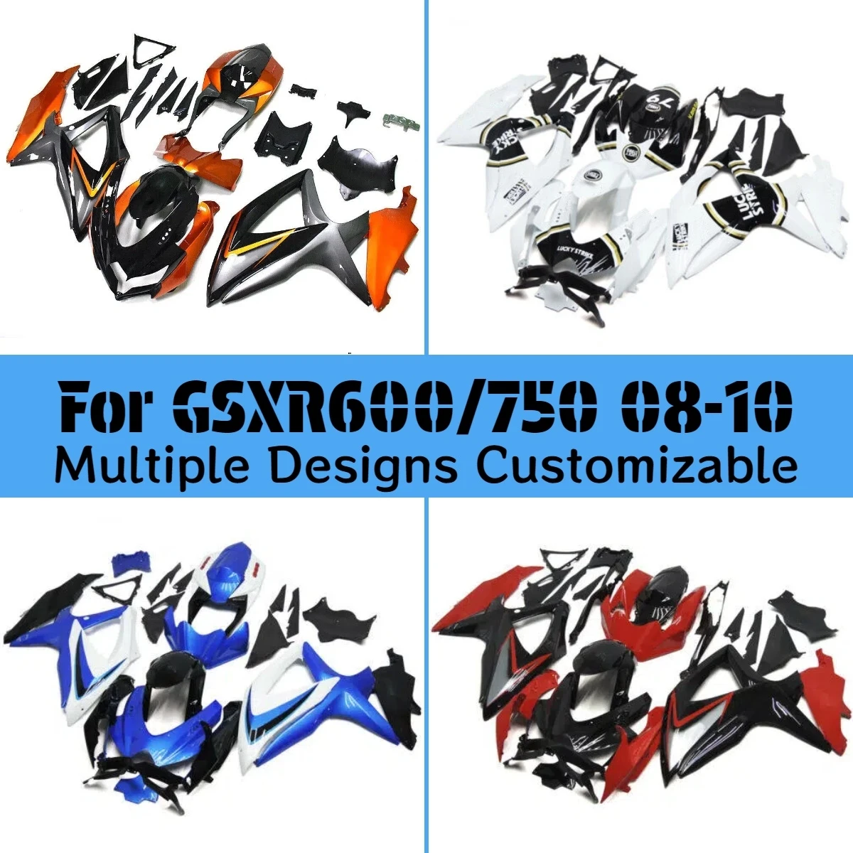 ABS Fairings GSXR600/750 2008 2009 2010 Bodywork ZXMT Fairing Kit for GSXR 600 750 08 09 10
