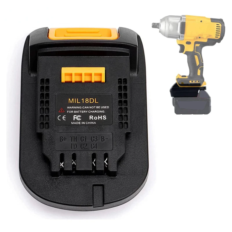 MIL18DL For Milwaukee M&18 18V battery Convert to For Dewalt 18V 20V Battery Adapter Converter Battery Volt Power Supply Tools