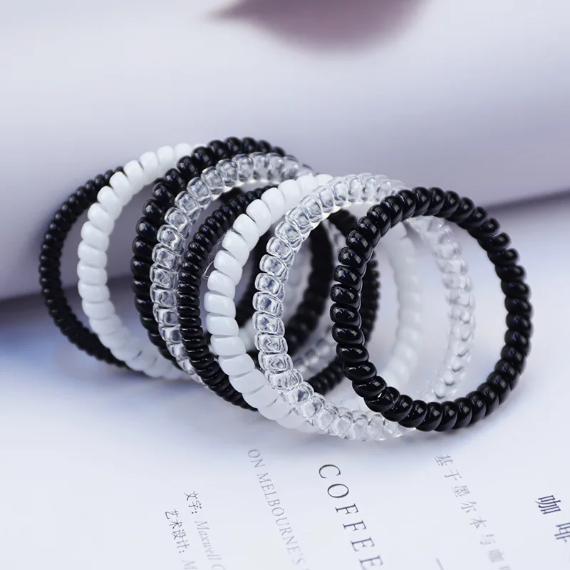 Telephone Wire Hair Ties Spiral Cord Hair Ring Women Elastic Head Bands Rubber Band Scrunchies Headwear Hair Accessories