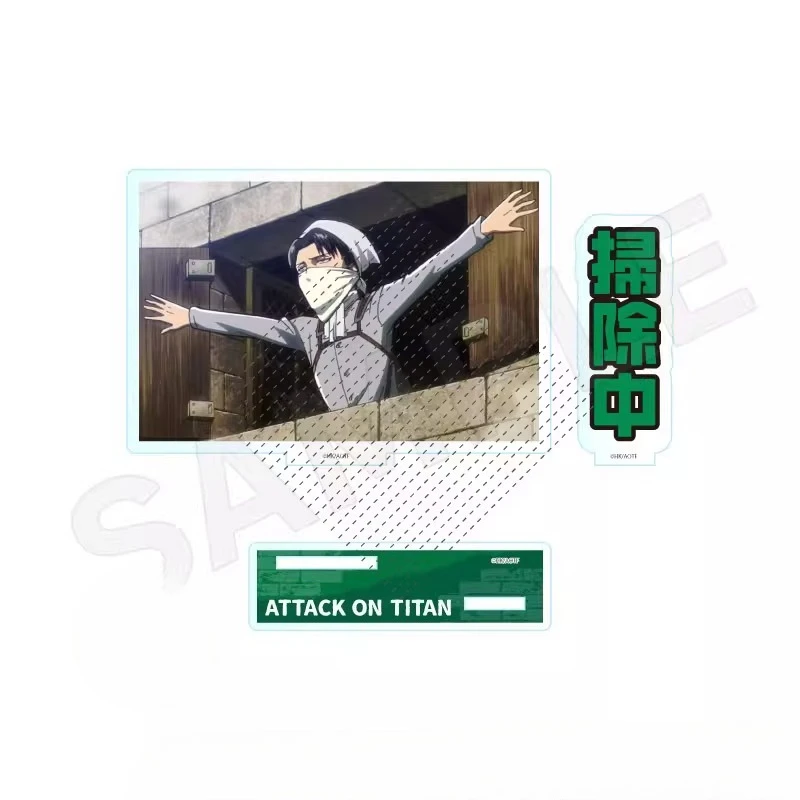 Game Levi Ackerman Mikasa Reiner Erwin Smith Armin Arlert Eren Yeager Acrylic Stand Doll Anime Figure Model Cosplay Toy Gift