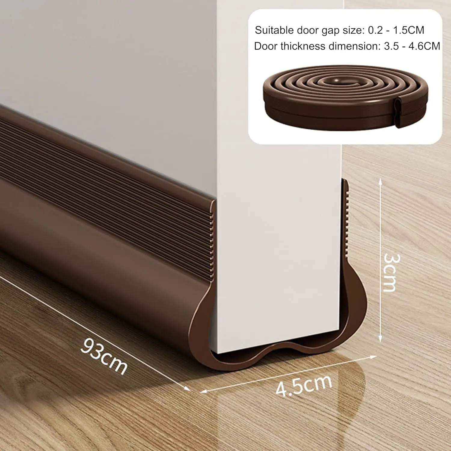

Insulation Door Strip Set of 1, Wide 4.5cm Base, for Draft Proofing & Sound Reduction, Easy DIY Installation, Home Essential