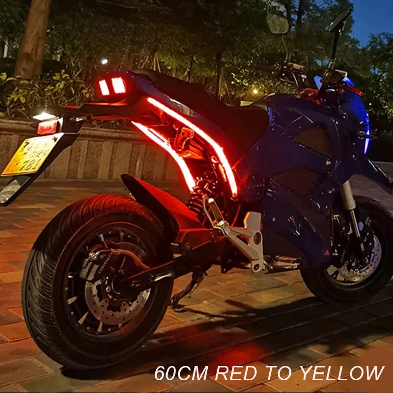 2 stks motorfiets richtingaanwijzers led-dagrijverlichting achterlicht drl waterdichte decoratie strip rem vloeiend licht