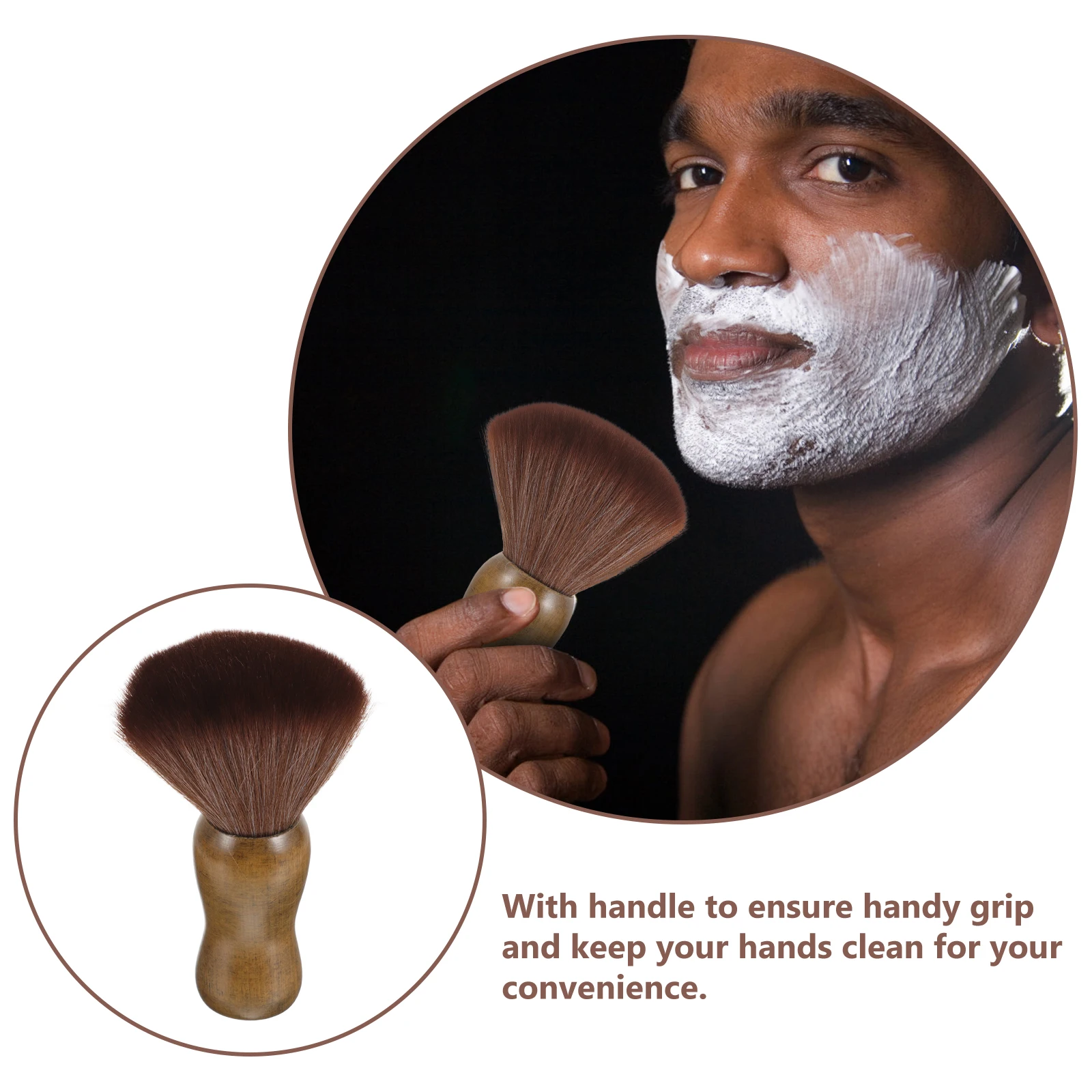 

Shaving Brush Men Beard Care Tool Personal Accessory Cleaning Wood Handle Random Color Portable Travel Size