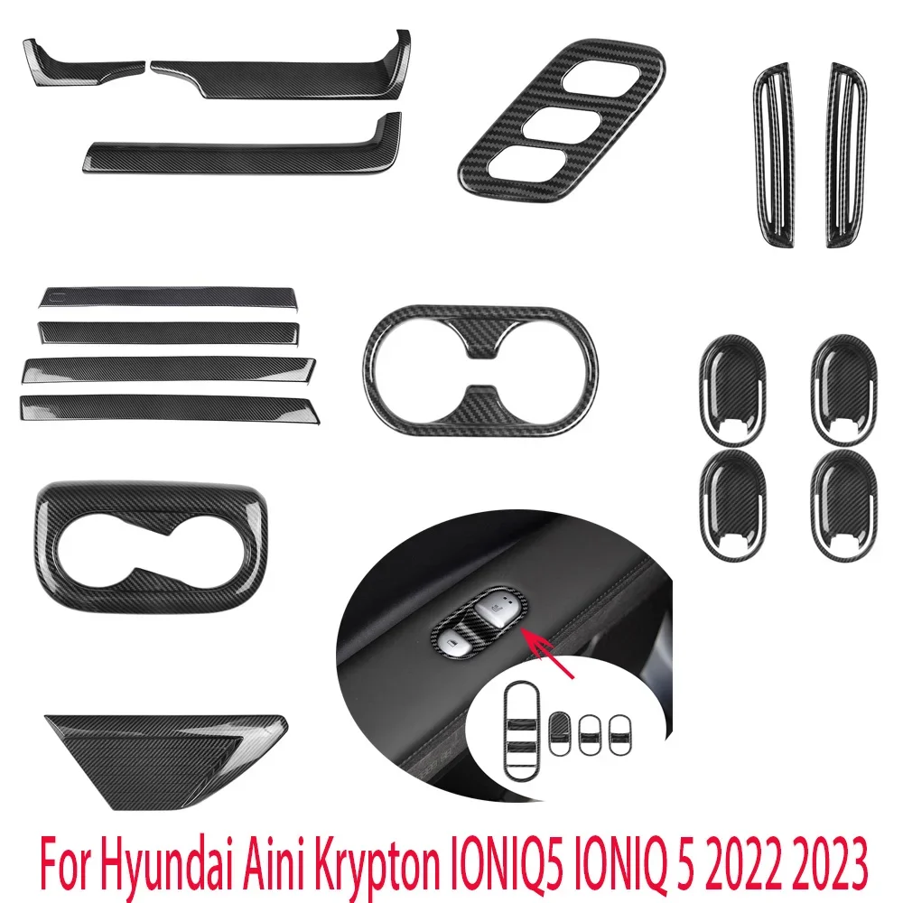 For Hyundai Aini Krypton IONIQ5 IONIQ 5 2022 2023 Interior Accessories Inner Door Bowl Cover Trim Window Swtich Cover Trim Frame