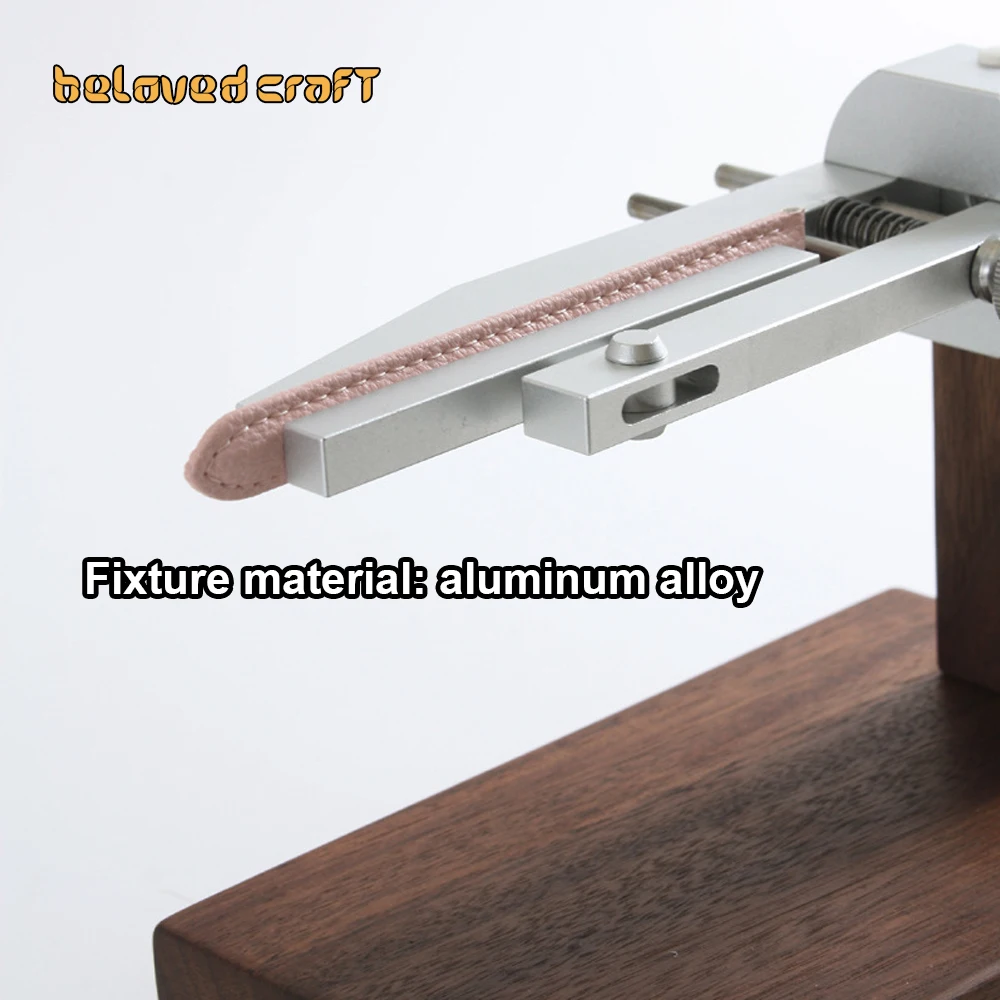 Professional Watch Strap Edge Oil Clamp With Black Walnut Base Leather Belt Oiling Grinding Auxiliary Clip Tool Watchband Holder