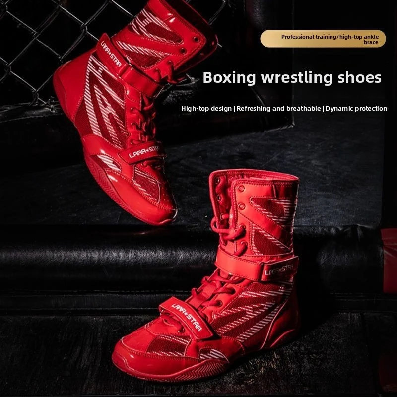 

Оригинальные профессиональные борцовские тренировочные кроссовки для бокса, высокое боевое оборудование