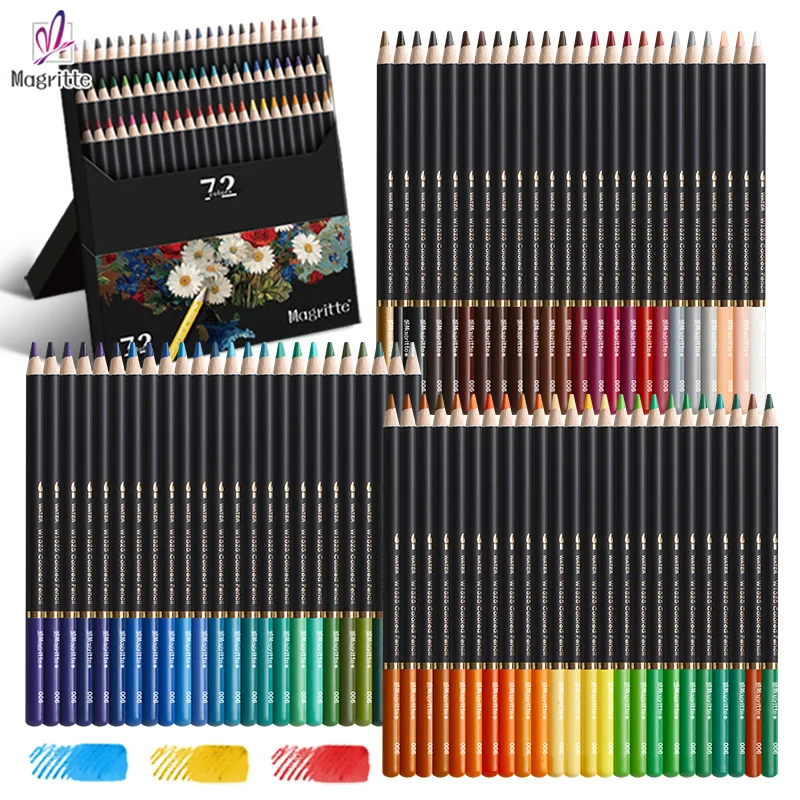 72-Farben-Aquarellstift-Set mit Pinsel, mischbar nass oder trocken, für Erwachsenen-Malbücher, wasserlösliche Stifte zum Skizzieren und Schattieren