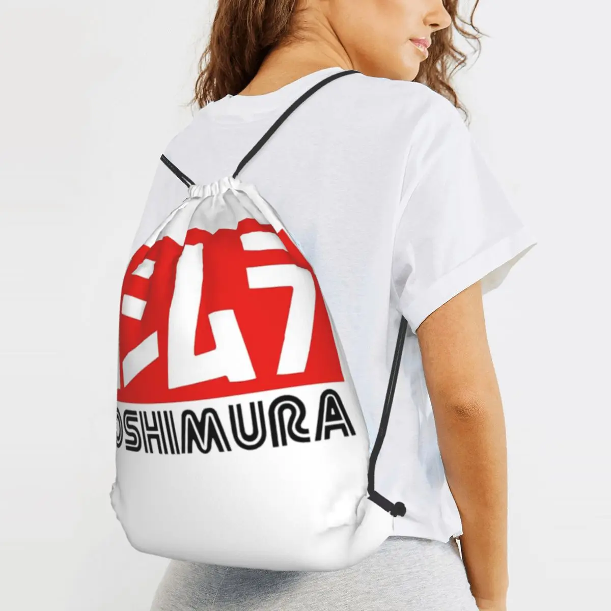 Yoshimura Japanese Motorcycle Exhaust Backpacks Fashion Drawstring Bundle Pocket Sundries Bag Book Bags for Man Woman Students