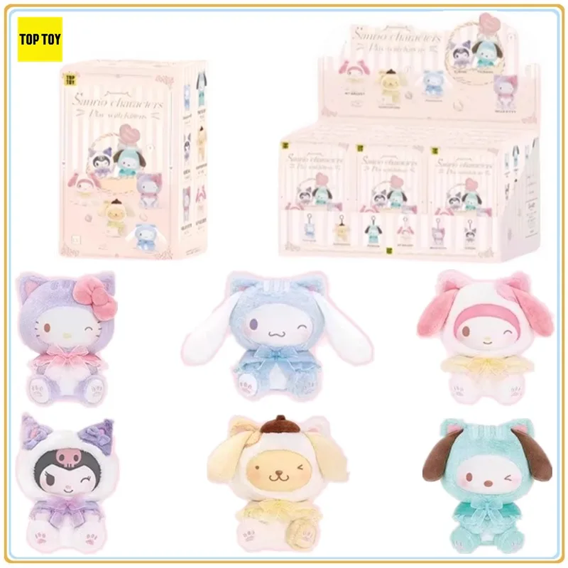 

В наличии оригинальные TOPTOY Sanrio Family Teasing Cat Series слепая коробка аниме персонаж куклы праздничные игрушки подарки