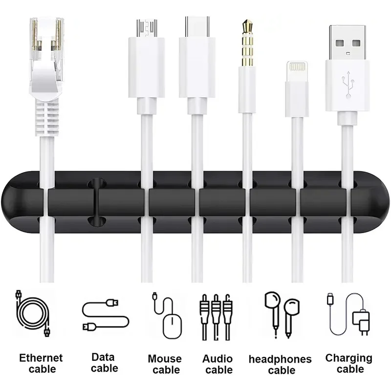 1/2pcs Cable Fixing Clips Cable Management Cable Organiser Clips Silicone Self-Adhesive Suitable for Desktop USB Charging Cables