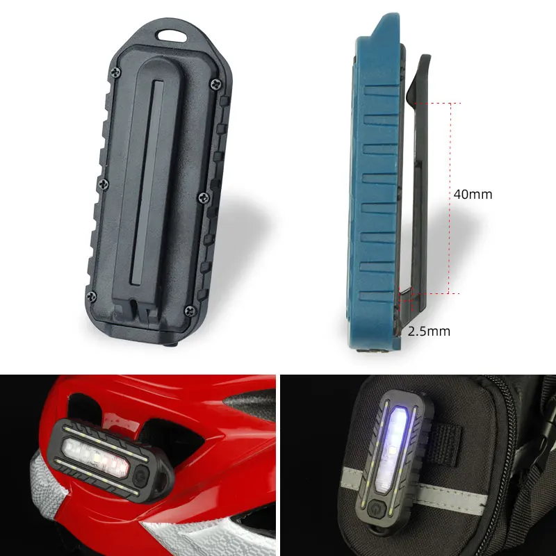 3 Colors in 1 Red Blue White Light Cycling Safety Warning Bicycle Outdoor Belt Bag Lamp 5 Modes 400mAH 6-10Hrs Type-C Charge