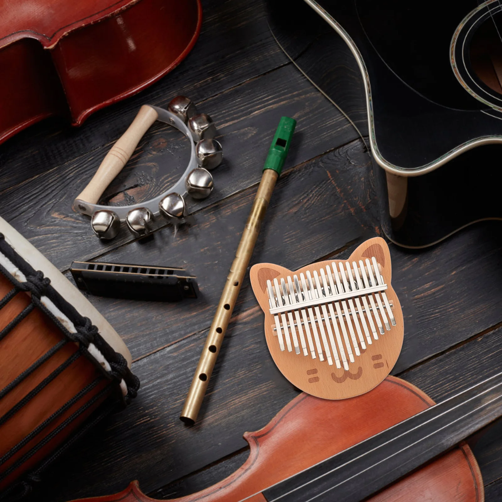 

Wooden 17-Key Thumb Piano Portable Finger Piano Instrument Kalimba Practice Music for Beginners Small Music Instrument