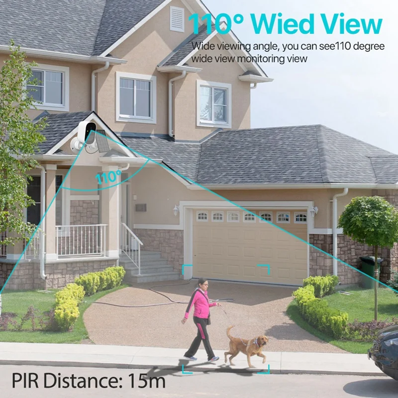 Imagem -06 - Câmera ip sem Fio com Painel Solar Vigilância por Vídeo Cctv Detecção Humana Pir Wi-fi Alimentado por Bateria ao ar Livre 1080p hd