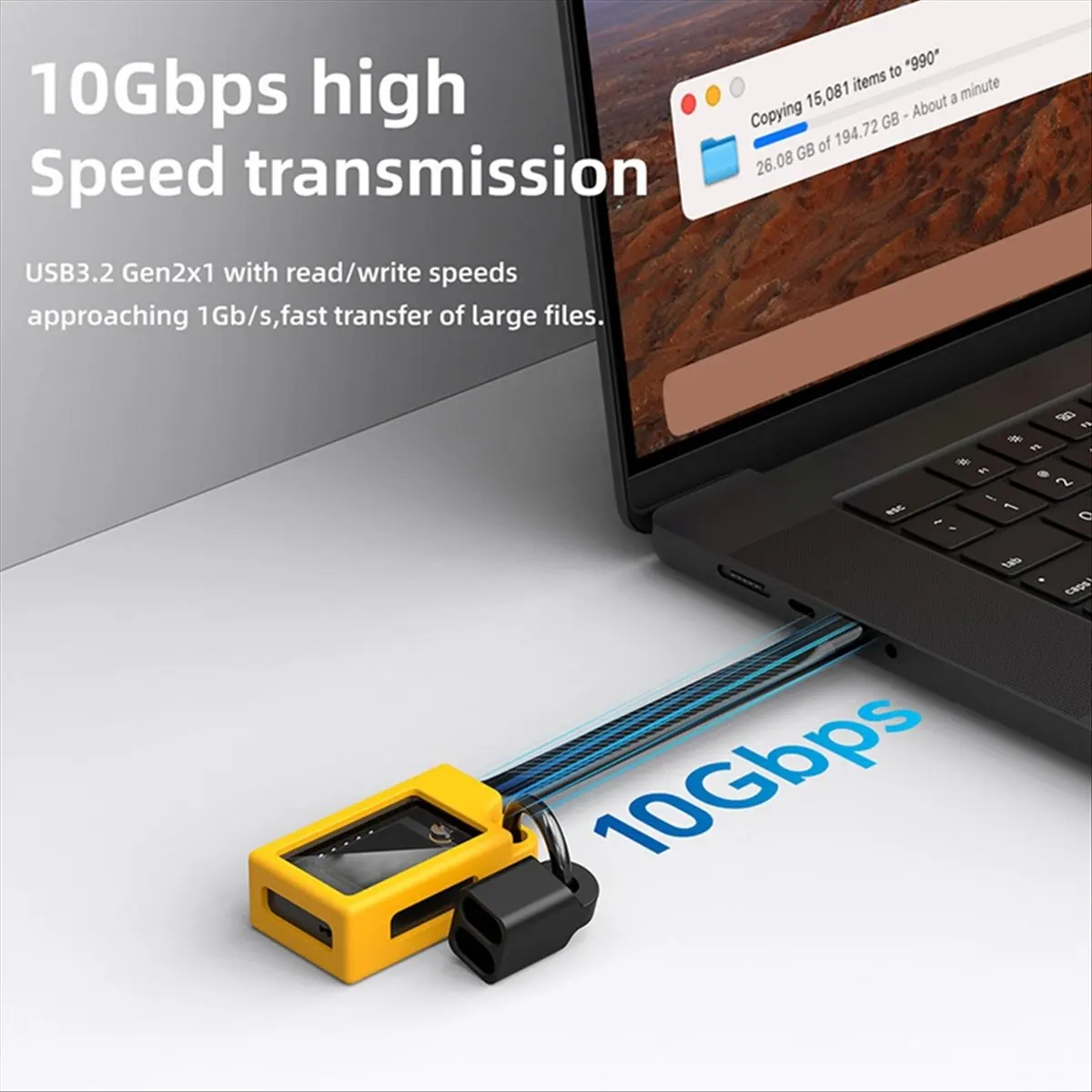 A72Z 2230 M.2 NVMe SSD Enclosure with Cooling Fan USB 3.2 Gen 2 to NVMe PCI-E M.2 SSD Case for Laptop