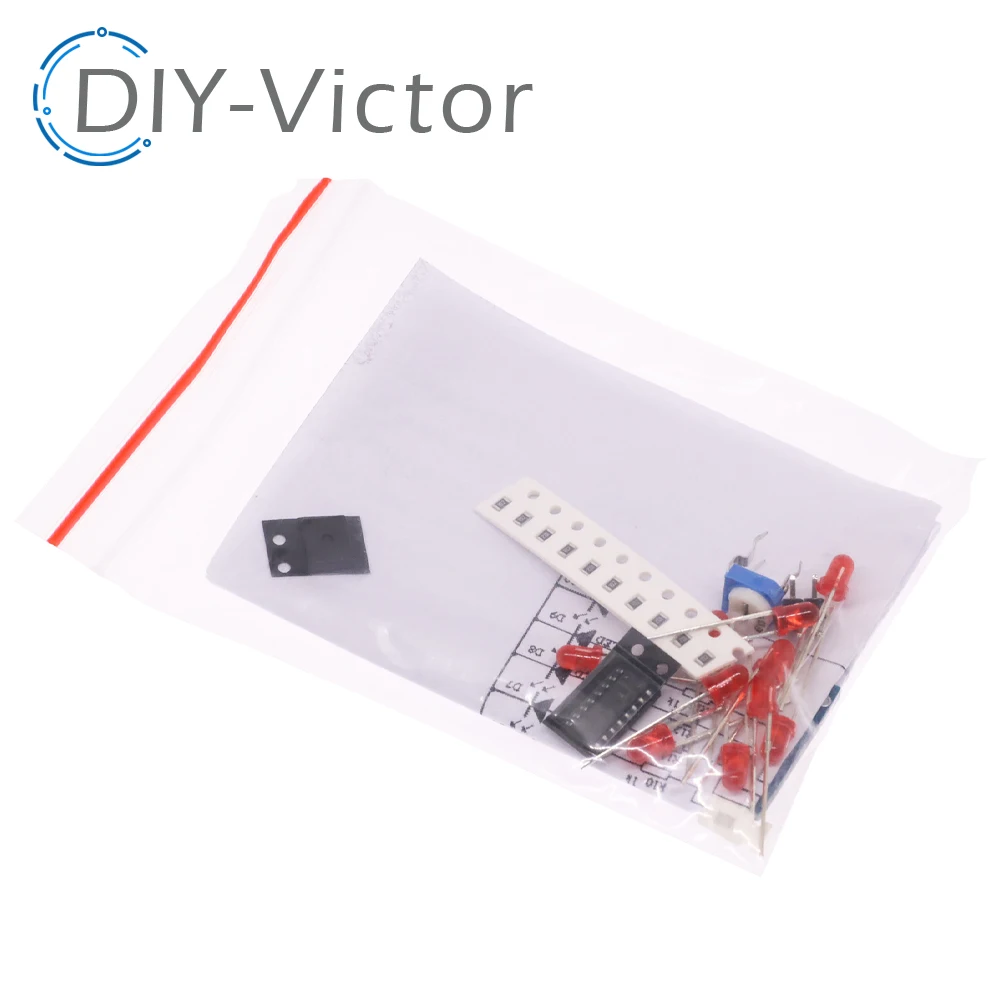 NE555 CD4017 działanie LED światło przepływowe elektroniczny pakiet produkcyjny moduł płyty sterującej kondensator oscylator zegar Siganal zestaw do samodzielnego montażu — zdjęcie 6