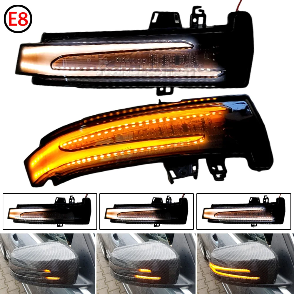 Dynamic LED Turn Signal Light For Mercedes-Benz A B C E S CLA GLA CLS Class W176 W246 W204 W212 C117 X156 White-Yellow-Blue