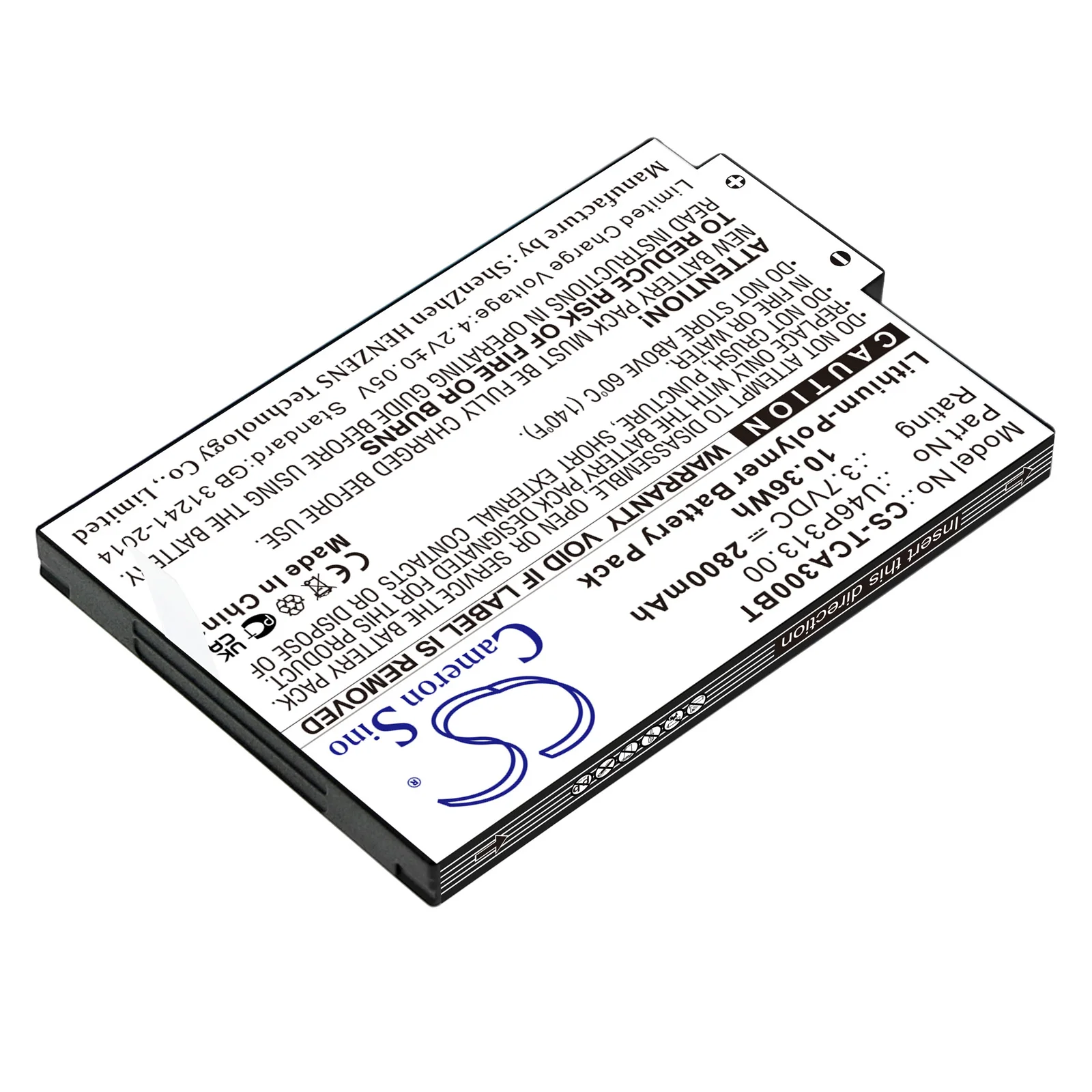 3.7V 2800mAh Alarm System Battery U46P313.00 for Technicolor TCA300COM, For Xfinity iControl Technicolor, TCA300COM