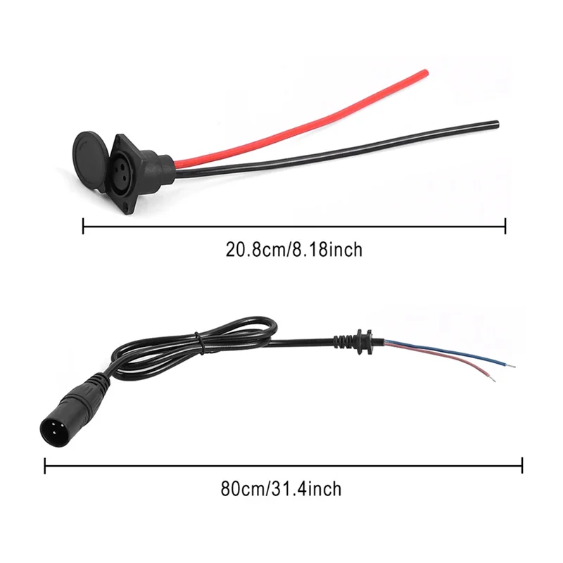 ABVE-E-Bikes 3-Pin شحن موصل الذكور والإناث التوصيل للدراجات البخارية الكهربائية E-الدراجات واجهة كابل PVC شحن ميناء الوصول