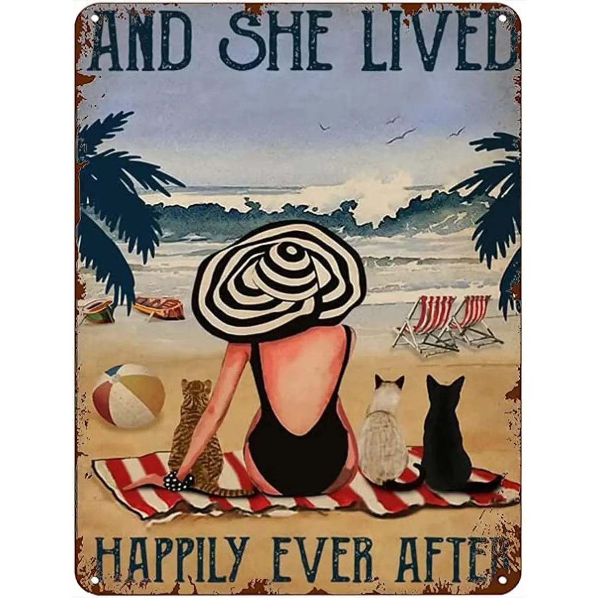 

Novelty Metal Tin Sign and She Lived Happily Ever After Garden Yard Signs Home Decor Farm House Art Wall Sign Plaque 8x12 Inch