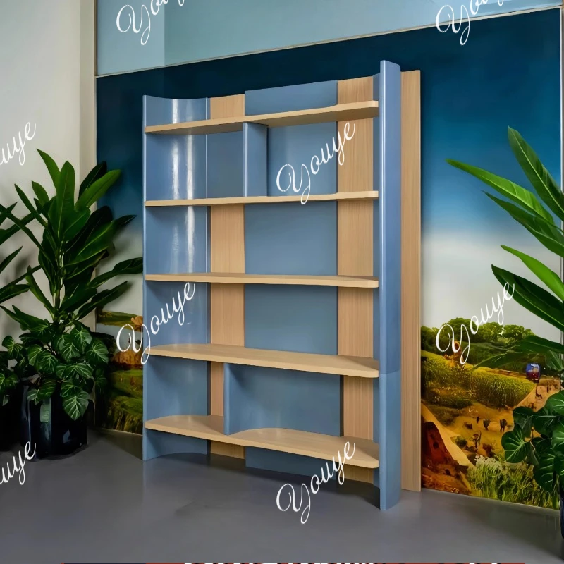 Italian minimalist piano paint bookcase bookshelf creative personality design solid wood bogu shelf modern simple shelf
