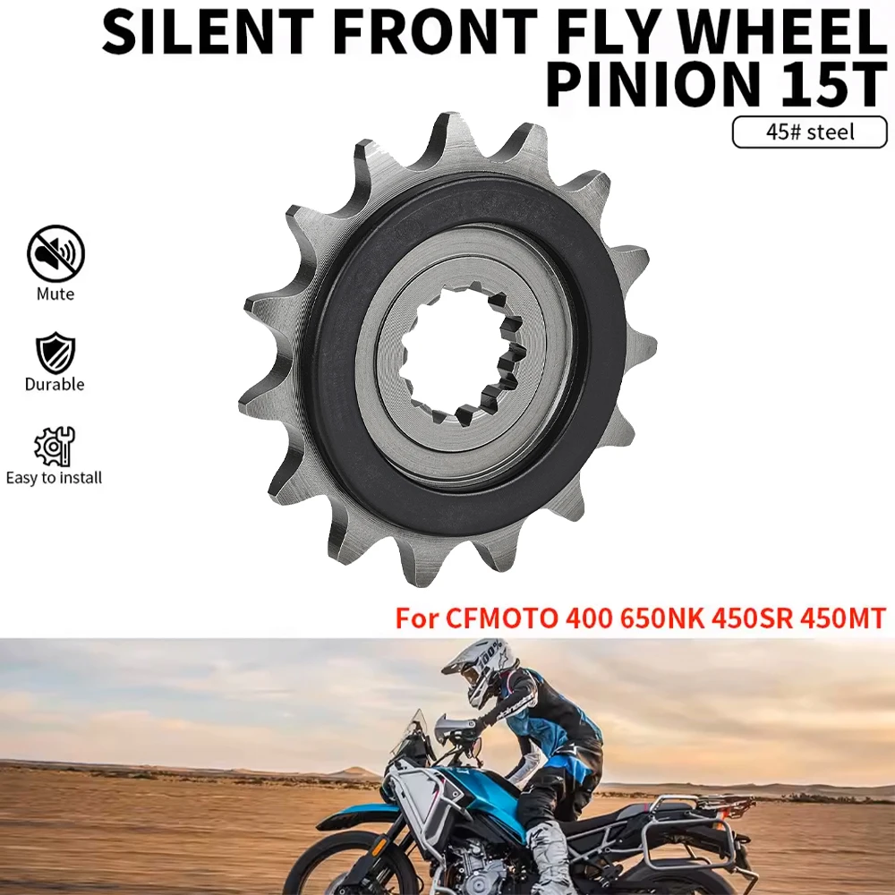 Silent Front Sprocket For CFMOTO 450MT 450SR 650NK 400NK Rubber Cushioned Engine Drive Gear Chain Sprockets 45# Steel