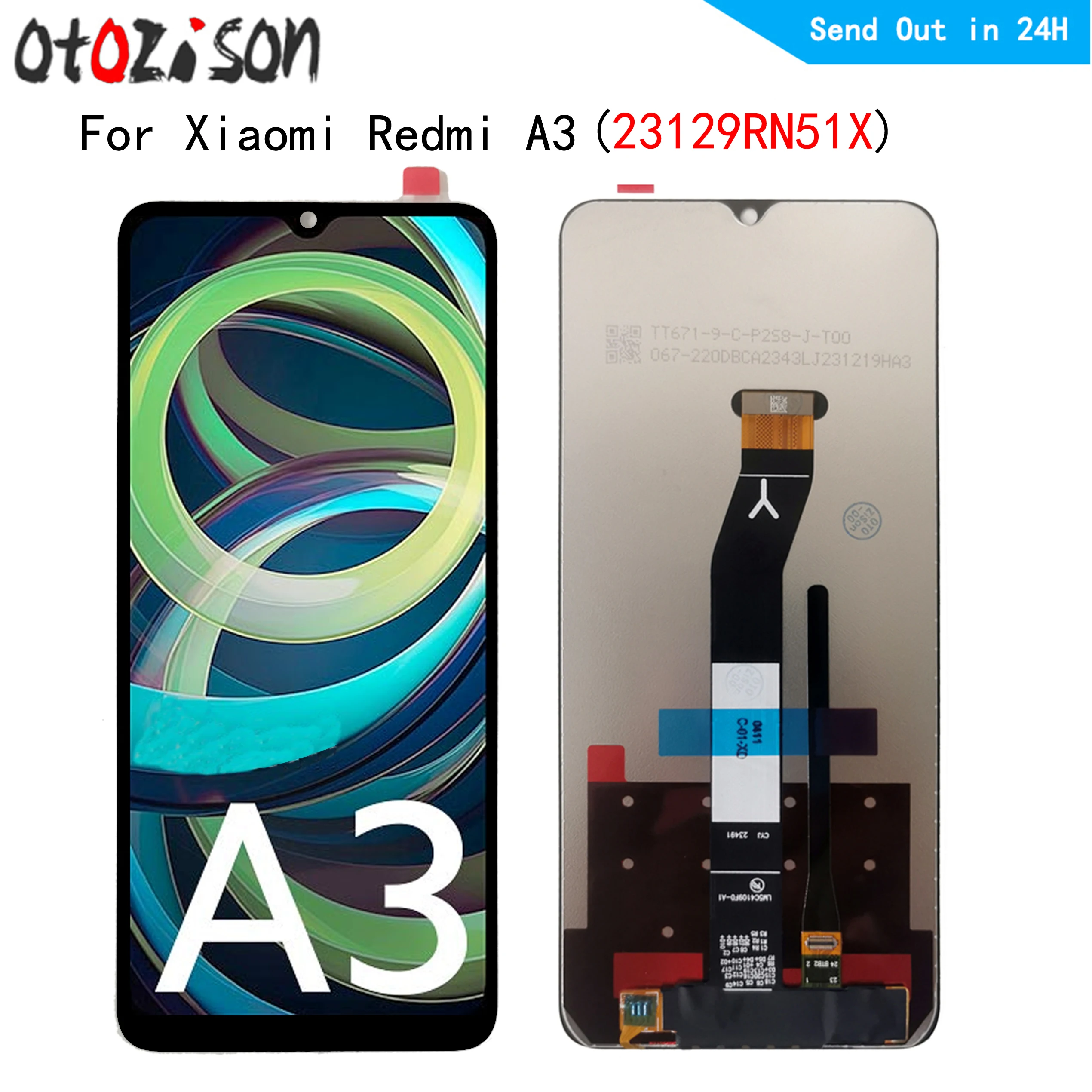 

ЖК-дисплей 6,71 дюйма для Xiaomi Redmi A3 23129RN51X, ЖК-дисплей, сенсорная панель, экран с дигитайзером и рамкой в сборе для Xiaomi Redmi A3