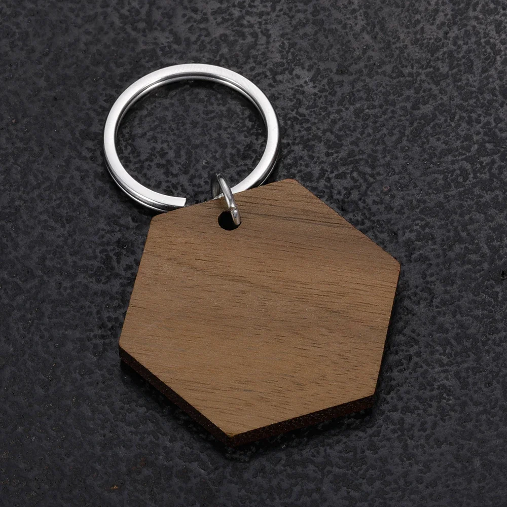 10pcs Blank Wooden Pet ID Tag Dog Pendants House Keychain Wood Keyring Handwork DIY Charm For Family Jewelry Accessories Wooden