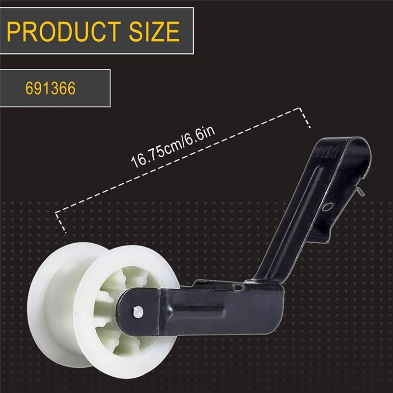 BISM 691366 Idler Pulley Exact For Whirlpool Kenmore Sears Dryer Replace W10612905 WP691366VP WP691366 AP6010582 239477