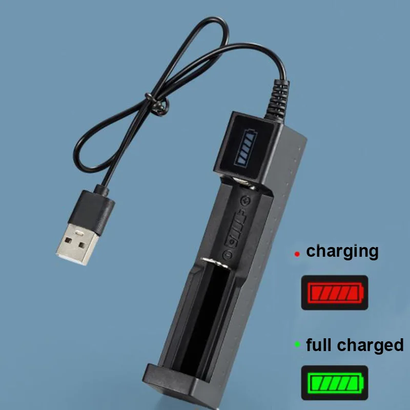 

Universal 1 Slot lithium Battery USB Charger Adapter LED Smart Chargering for Rechargeable Batteries Li-ion 18650 Charger B4
