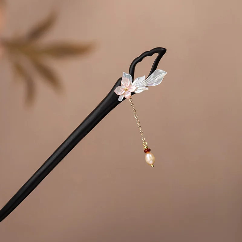 

National style new Chinese style shell flower hairpin
