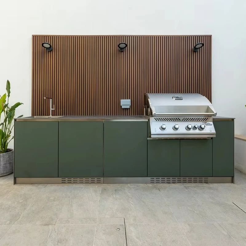 Backyard Garden Kitchen Outdoor Modular 304 Stainless Steel Outdoor Grill Kitchen Set