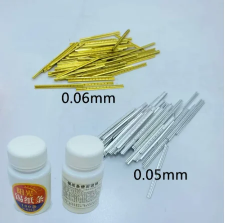 LOCKSMITHOBD 100PCS/LOT 3 Type Single Row Or Double Row Gold Silver Tin Foil Key Consumable Use Locksmith Tool Tin Foil Strip