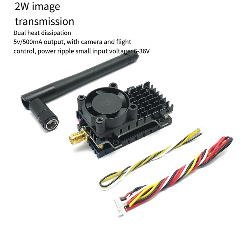 

5.8Ghz 2W FPV VTX Transmitter+1000TVL Cam 2000MW 48CH Audio Video Transmitter For RC FPV Long Range Drone