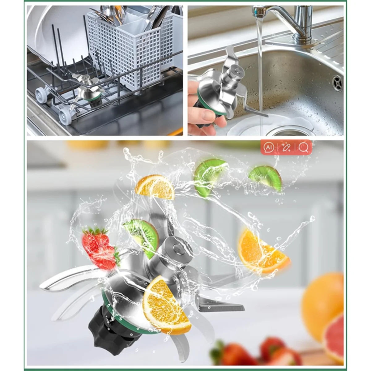 A86I-Замена лезвия блендера для деталей кухонного комбайна Vorwerk Thermomix TM5 TM6, нож для смешивания из нержавеющей стали с прокладкой