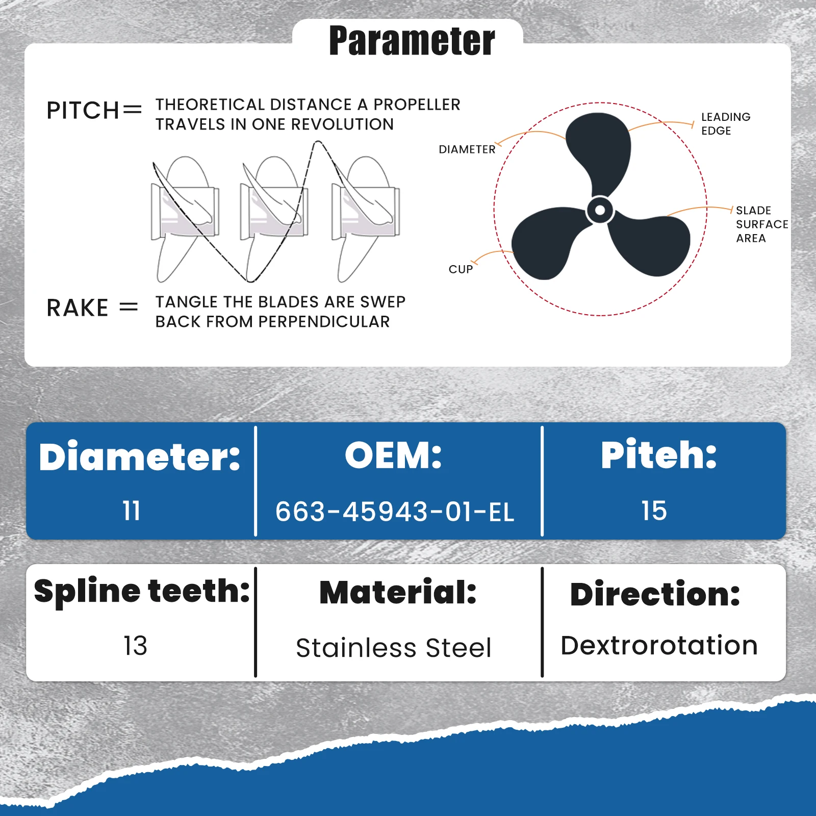 Boat Propeller For Yamaha 25hp 30hp 40hp 48hp 50hp 55hp Outboard Screw 11x15 Boat Motor Stainless Steel Propeller 3 Blade 13 - Image 6