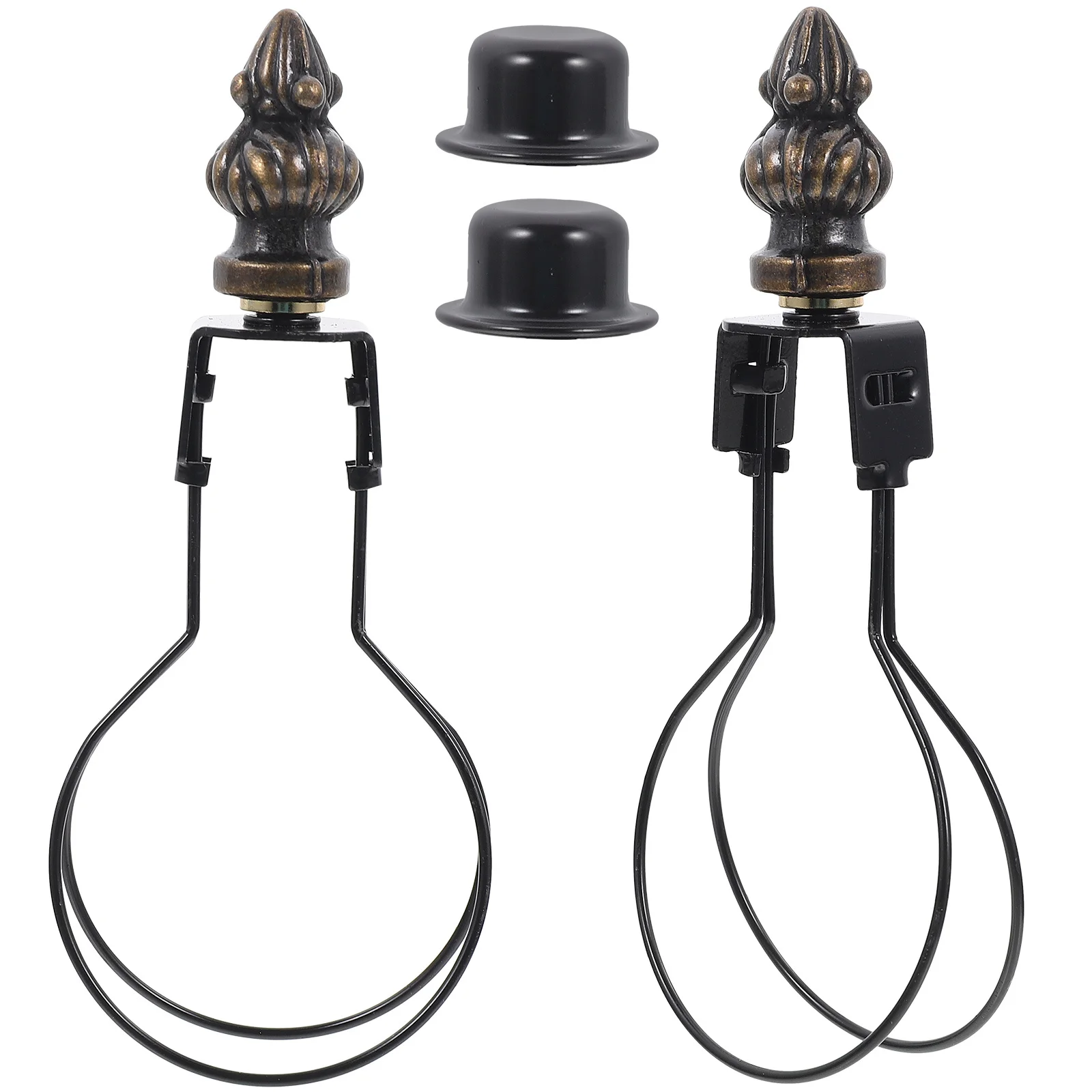 

2 комплекта зажимов на держателя абажура, круглый адаптер для лампочки, прочный сплав для настольных ламп, зажимы для лампочек, детали лампы