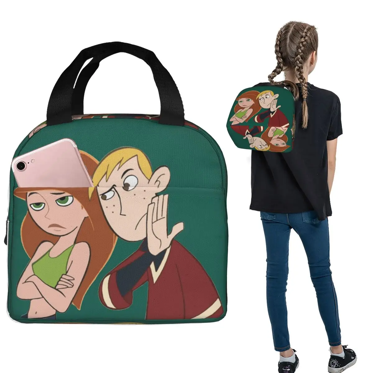 

Термосумка для обедов Kim Possible для женщин и детей, герметичные контейнеры для еды, термосумка-тоут