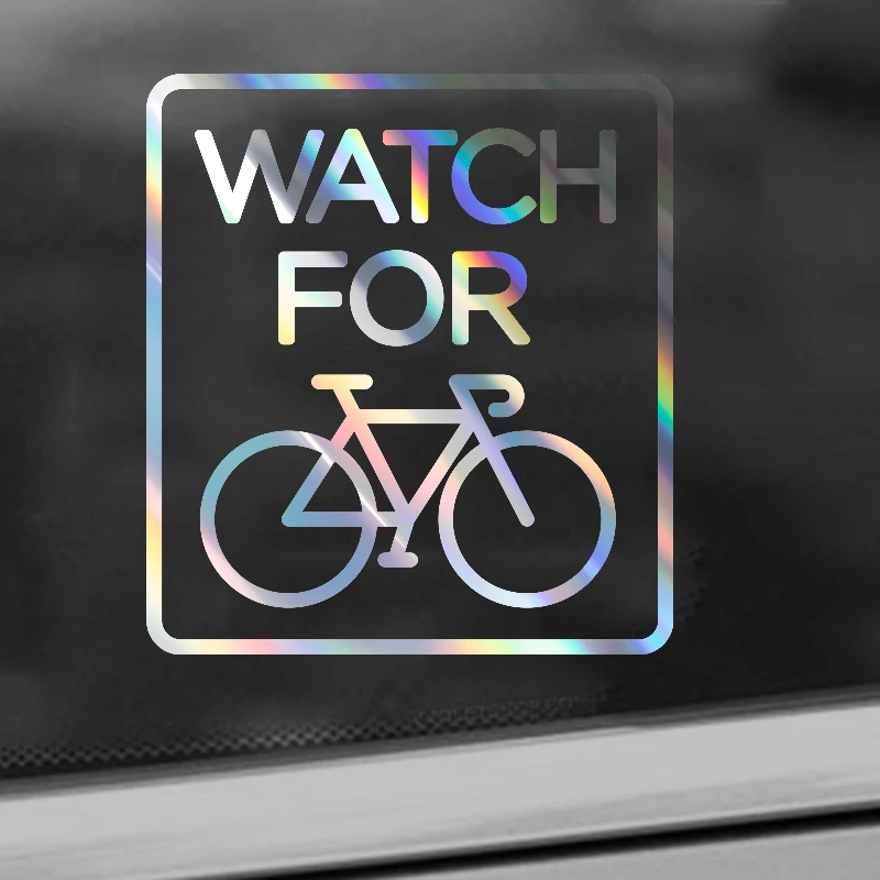 Watch For Cyclist Funny Car Sticker Removable Waterproof Window Body Decal CL1075