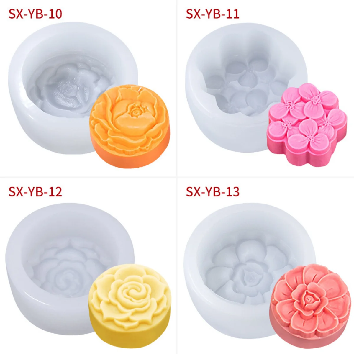 Moon Cake Mold, Flower Shaped Muffin Mooncake Cups Cookie Press Mid Autumn Festival DIY Decoration Soap Cake Cutter Mold