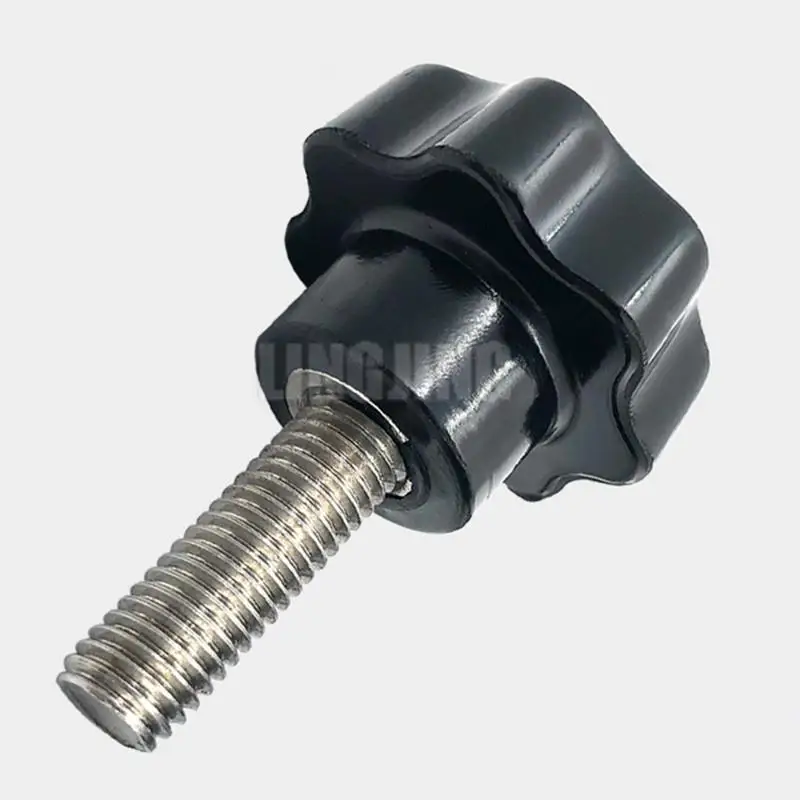 1PC M8 Star Handle Star Shape Thread Clamping Handle Bolt Bakelite Hand Knob Tightening Screw Industry Equipment Plastic Steel