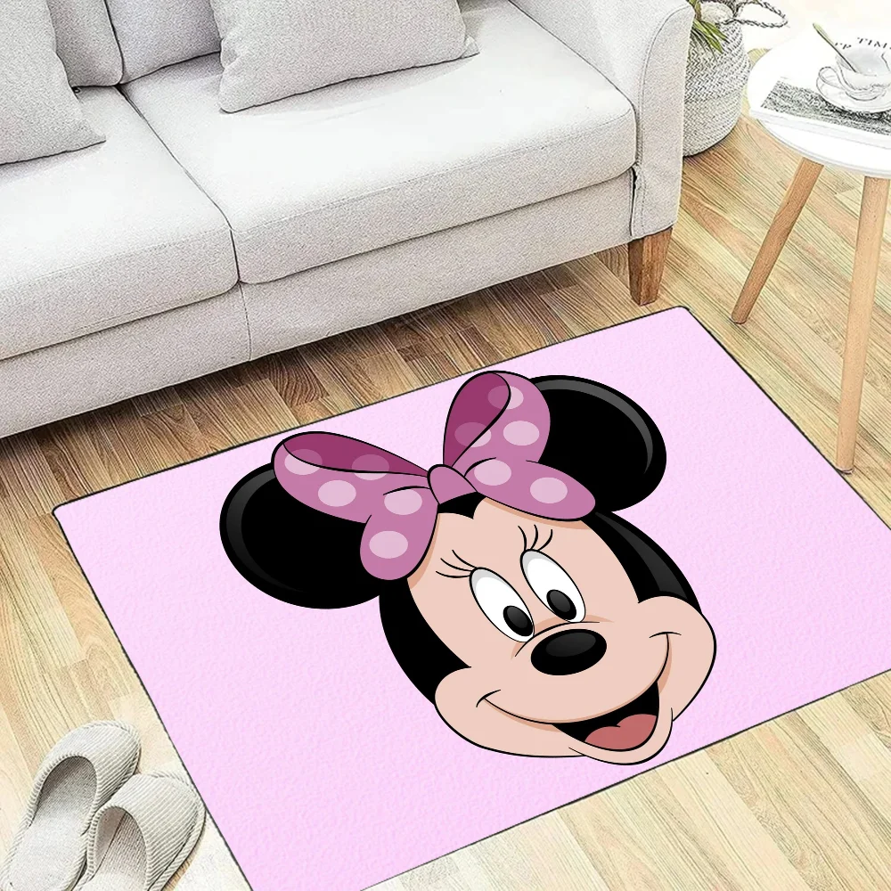 Cute M-Minnie Floor Mat Graphic Printed Flannel Doormats For Bathroom Kitchen Entrance Carpet Home Decor