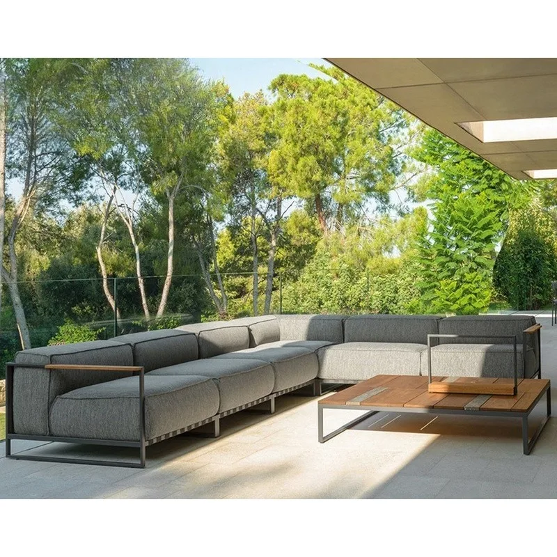 Outdoor light luxury sofa courtyard villa B & B outdoor furniture living room balcony terrace chair pedal coffee table combinati