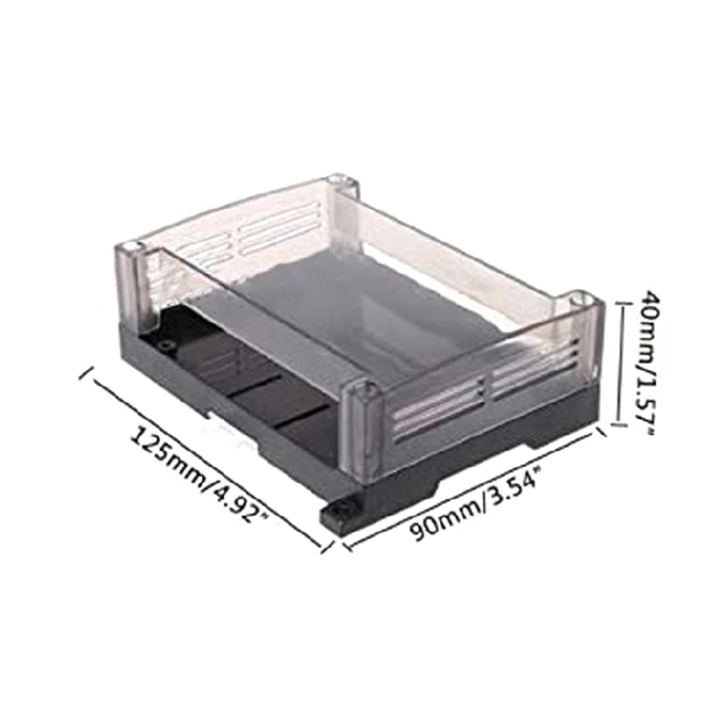 Electrical Din Rail Enclosure Control Box 125*90*40mm Plastic Transparent Cover Mount PLC Din Rail Enclosure Plastic Industrial
