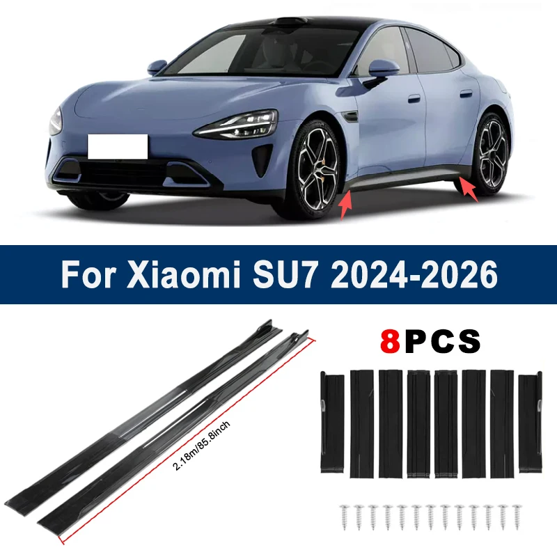 

2.18m Sectional Side Skirt Extension Lips For Xiaomi SU7 2024-2026 - Racing Side Spoiler Car Modified Body Kit Accessories