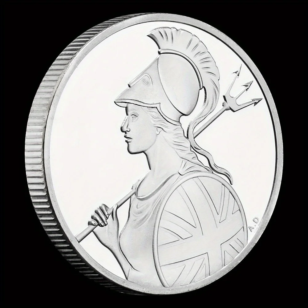 Goddess of Brittania Athena Collectible Silvery Plated Souvenir Coin Myth of North Europe Collection Art Commemorative Coin