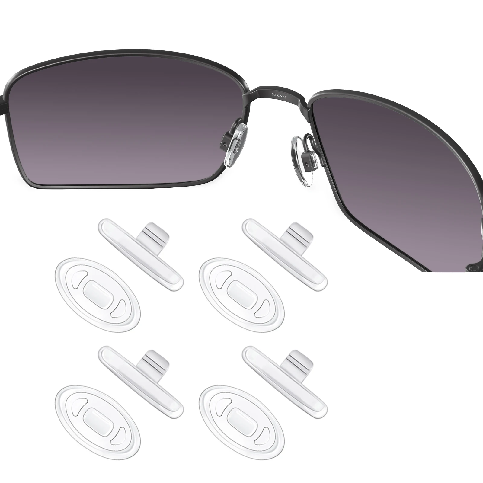 OOWLIT Rubber Clear Nosepads Replacement for Oakley Square Wire 2.0 3.0 / Square Wire 2 2014 / Big (W) Square Wire Sunglasses