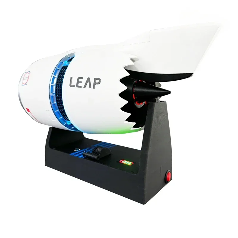 Aviation Turbofan Engine Model CFM-LEAP Equipped with Red and Blue Jet Lights Finished Model