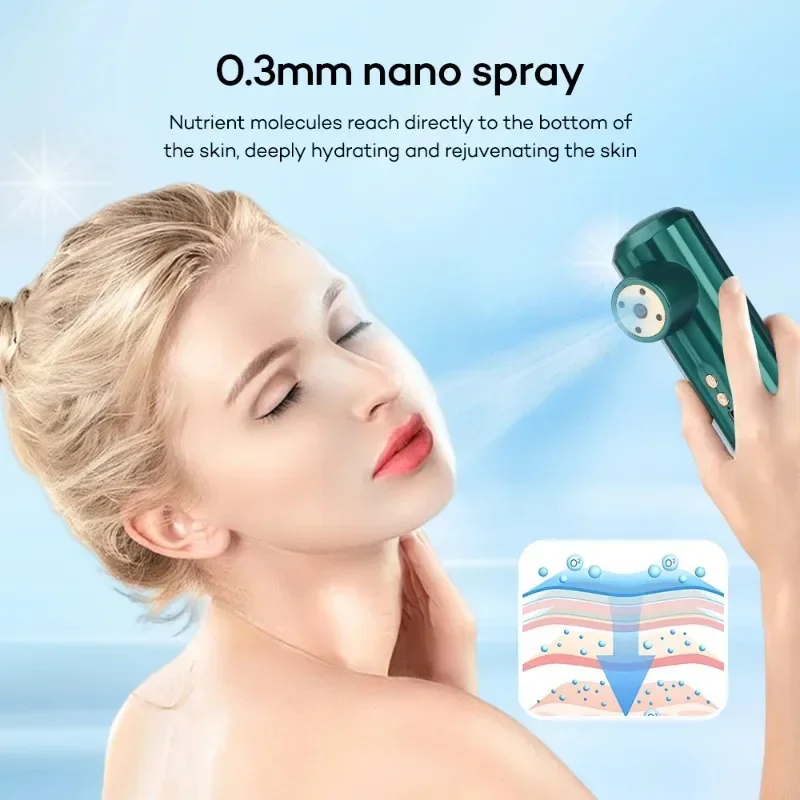 Mini pressão nano spray rosto vapor terapia de luz vermelha injeção oxigênio arte do prego tatuagem maquiagem nano névoa pulverizador facial limpo